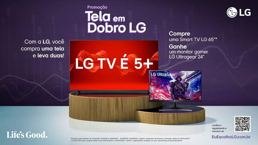 Promoção Tela em Dobro LG . Divulgação: LG Electronics