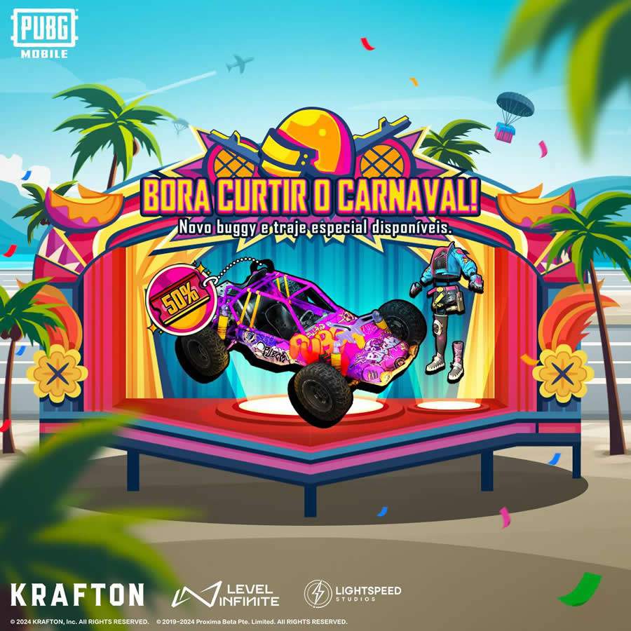 Com ações dentro e fora do jogo, PUBG MOBILE festeja o Carnaval com os jogadores brasileiros