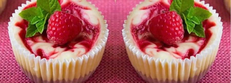 Dica de receita Mondial: Cupcake de Cheesecake de Framboesa