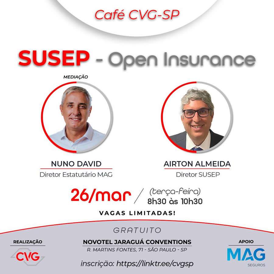 Café CVG-SP receberá a Susep para debater o Open Insurance