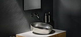 Cuba com o exclusivo material da LAUFEN Vitreon Steel, em Dark Iron - Foto Divulgação LAUFEN