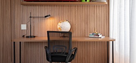 Luminária Basic, com iluminação focal, da Yamamura Collection | Projeto de Studio 19 Arquitetura e foto de Emerson Rodrigues