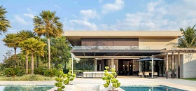 Área de lazer com duas piscinas — a principal, mais ampla, e uma segunda em estilo spa. Projeto com paisagismo do escritório Depieri Paisagismo, arquitetura de Denise Zuba Arquitetos e construção de LV Engenharia | Foto de Edgar Cesar