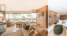 Móveis e objetos de madeira ou sisal adicionam leveza e elegância com sua estética artesanal. Neste living, a arquiteta Cinthia Claro explorou a leveza dos materiais naturais no mobiliário e na decoração | Fotos: Erika Waldmann