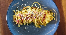 Spaghetti Carbonara Centro-Oeste de Pequi com Linguiça Pantaneira - Divulgação Barilla