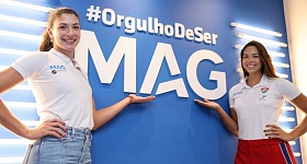   Atletas conheceram as instalações da empresa nesta quarta (1°). Crédito: Divulgação/MAG