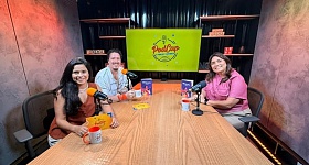 A partir da esquerda, Carolina Ferreira, Pedro Marcelino e Valeria Chaves