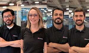  Edson Toguchi (CEO da Darwin Seguros), Samantha Sampaio (Marketing, Digital e Estratégia Comercial), João Duarte (Tecnologia e Operações) e Anderson Conceição (responsável técnico): liderança da Darwin em momento de expansão da companhia para Ramos Corporativos