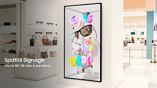   Spatial Signage, da Samsung, traz imagens em 3D sem óculos a partir de imagens em 2D. Imagem meramente ilustrativa.