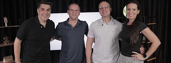 Na imagem, executivos da MATH Group: Marcel Ghiraldini (CSO), André Boger (CEO), Sérgio Larentis (COO) e Fabiana Korte do Amaral (Executive Director Brand and Culture)