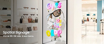   Spatial Signage, da Samsung, traz imagens em 3D sem óculos a partir de imagens em 2D. Imagem meramente ilustrativa.