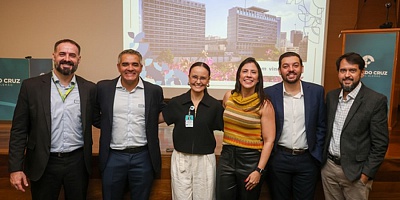  Executivos da Seguros Unimed e do Hospital Alemão Oswaldo Cruz em evento para corretores - Crédito: Nilton Fukuda