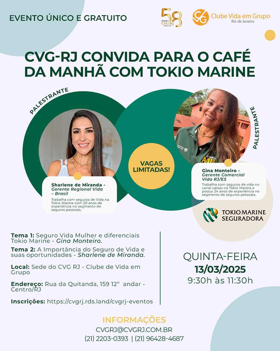 CVG-RJ recebe a TOKIO MARINE para um café da manhã