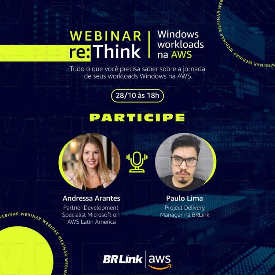 BRLink e AWS promovem webinar gratuito de re:Think Windows Workloads