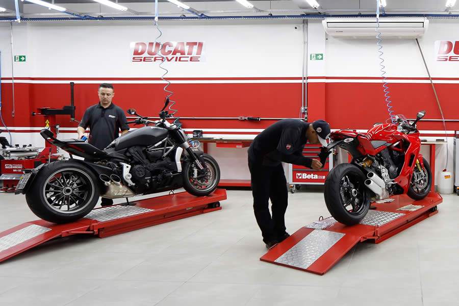 Ducati Service da concessionária Ducati São Paulo, no bairro de Moema, na capital Paulista - Crédito: José Carlos (Ducati Ducati São Paulo)