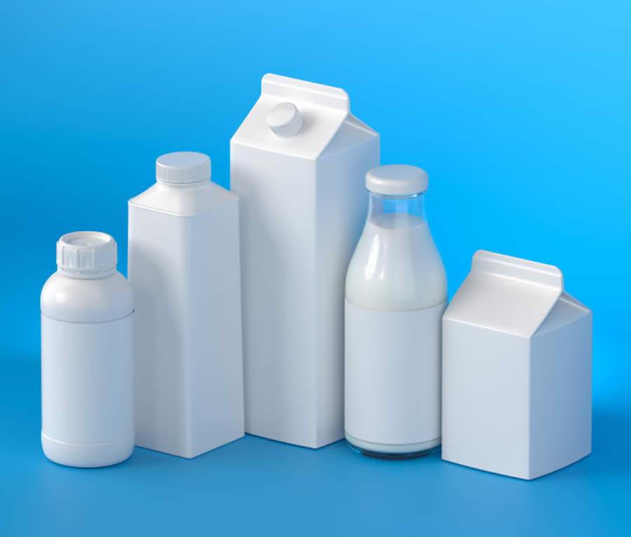 Várias tipos de embalagens foram usados para armazenar o leite - Divulgação