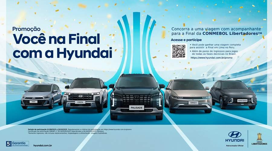 Hyundai lança promoção que levará torcedores para a final da CONMEBOL Libertadores 2025, no Peru