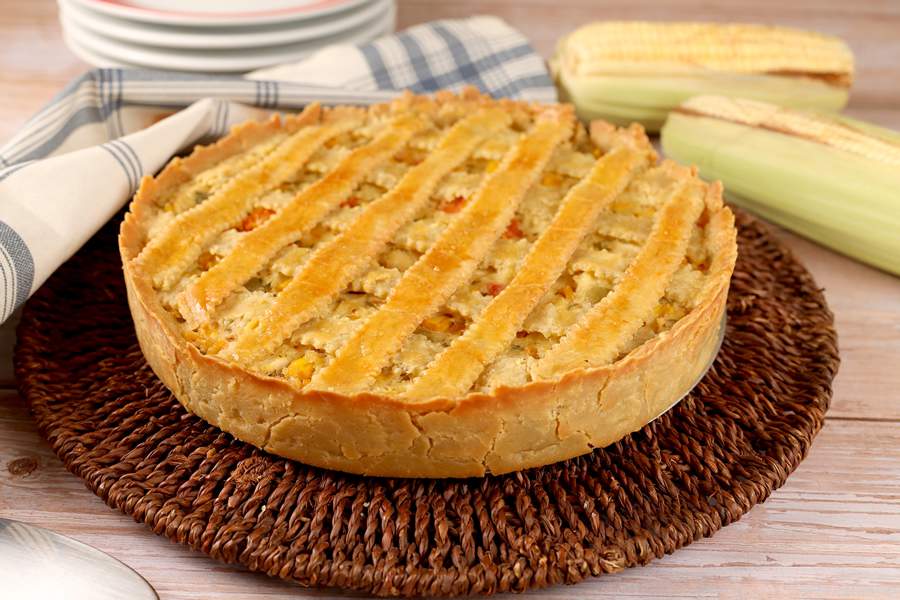 Torta de Pupunha e Milho