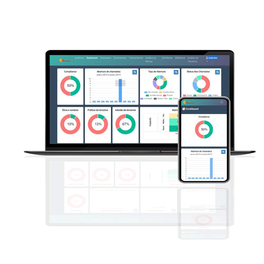 foto tela da plataforma de gest&atilde;o da Be Compliance - divulga&ccedil;&atilde;o