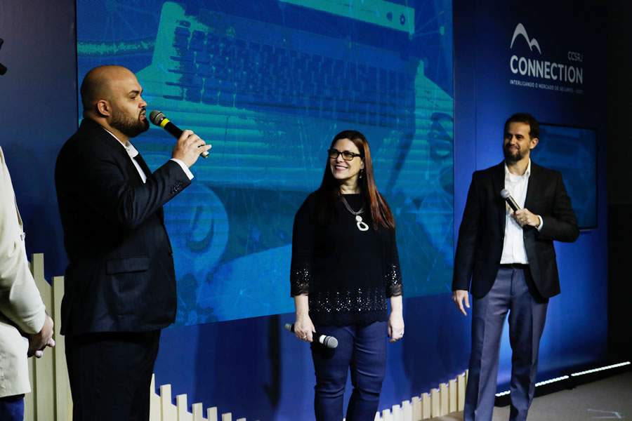 Da esquerda para a direita: Fabio Izoton (presidente do CCS-RJ); Sonia Marra (diretora financeira); e Luiz Mario Rutowitsch (diretor securitário). Foto: Divulgação.