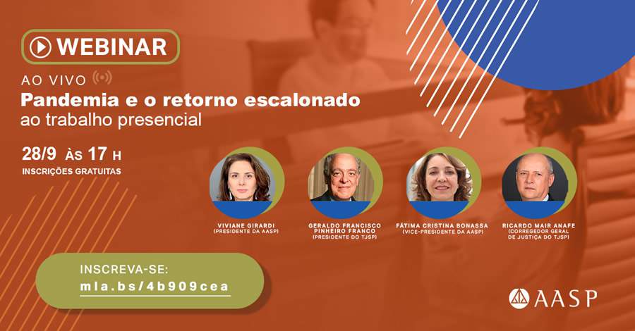 Webinar gratuito 'Pandemia e o retorno escalonado ao trabalho presencial'