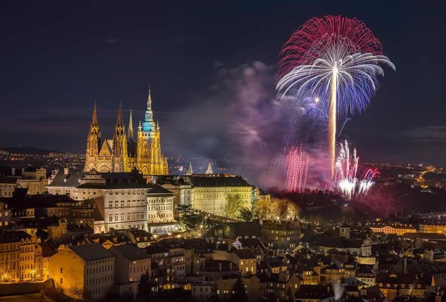 Fogos de artifício em Praga