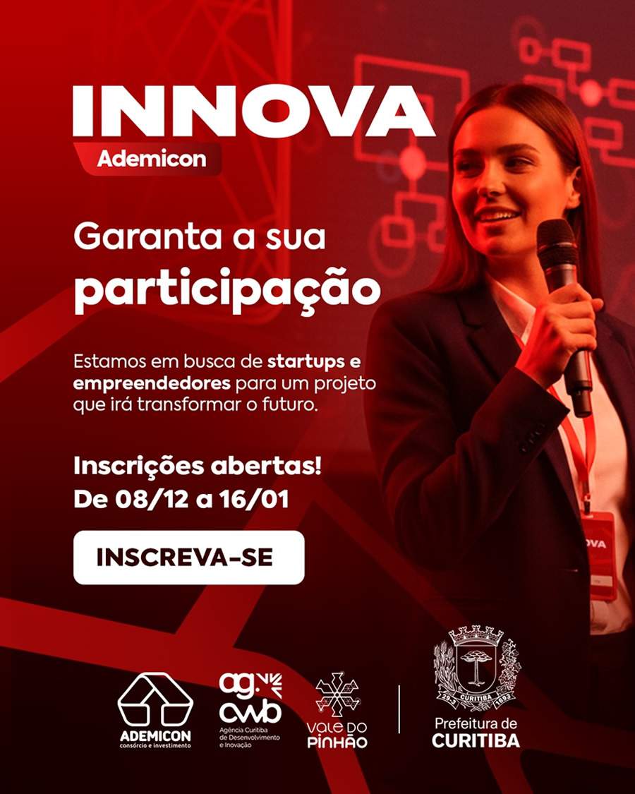 Parceria entre Ademicon e Ag&ecirc;ncia Curitiba resulta em novo edital de inova&ccedil;&atilde;o