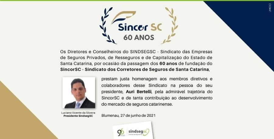 60 anos de parceria em prol do mercado de seguros catarinense