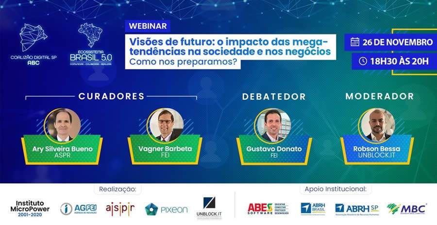 Webinar debater&aacute; sobre o impacto das megatend&ecirc;ncias na sociedade e nos neg&oacute;cios