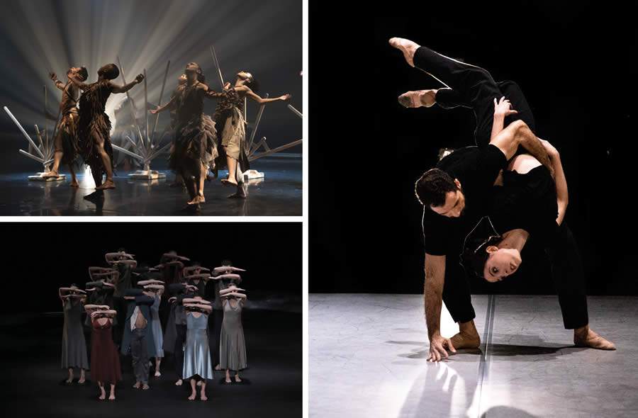 Cena de Ibi &ndash; da Natureza ao Caos &ndash; Foto: Marcelo Machado | Cena de Odisseia - Foto: Rodolfo Dias Paes | Cena de Partita &ndash; Foto: Iari Davies