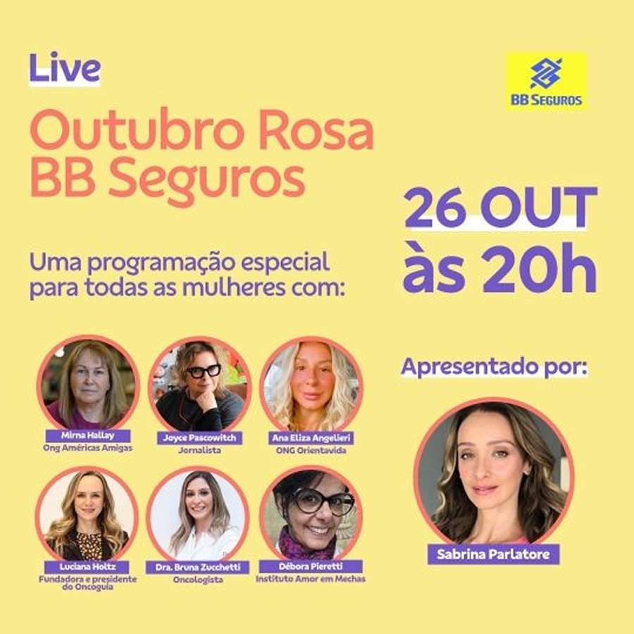 BB Seguros realiza debate virtual sobre preven&ccedil;&atilde;o do c&acirc;ncer de mama, nesta ter&ccedil;a-feira (26/10)