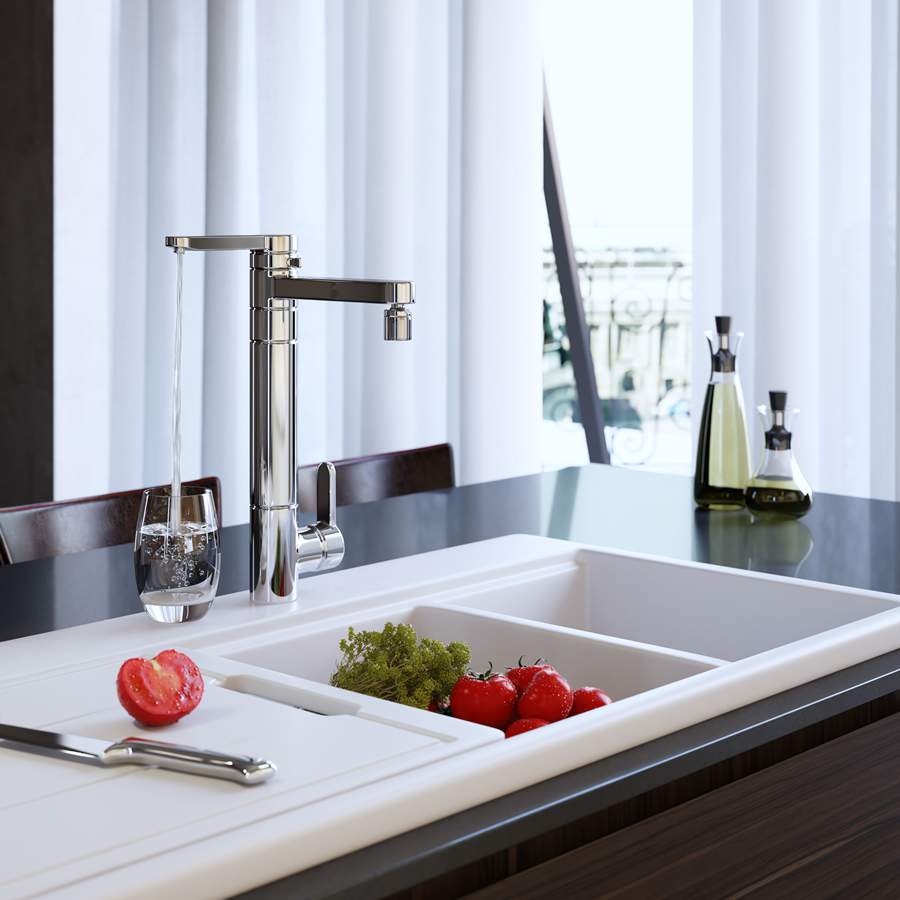 Deca - Misturador Monocomando de Mesa com Filtro para Cozinha Twin (Cr&eacute;dito: Divulga&ccedil;&atilde;o)