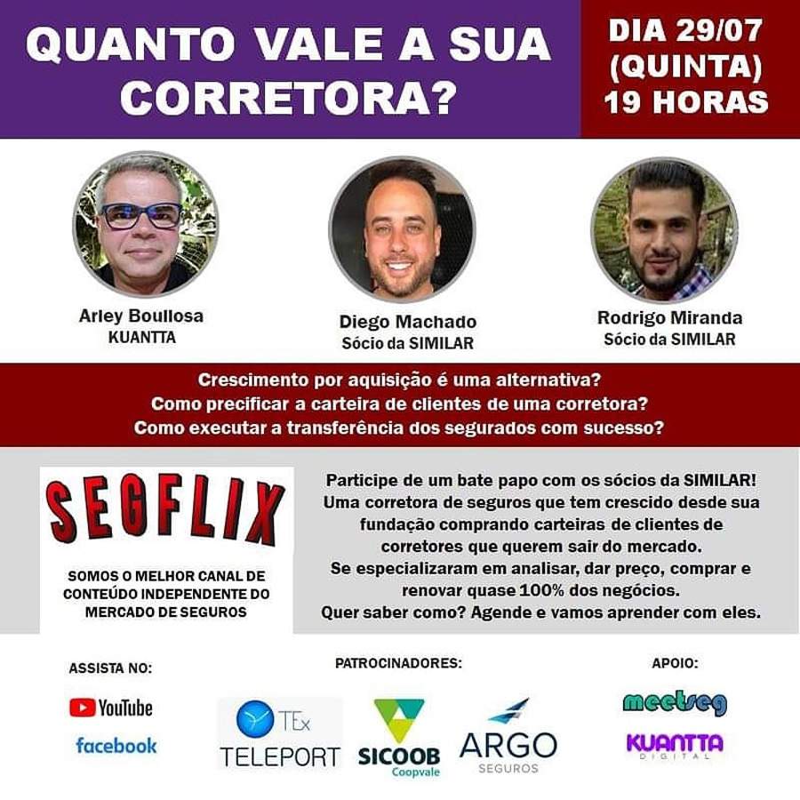 SEGFLIX realiza transmiss&atilde;o com executivos da Similar Seguros