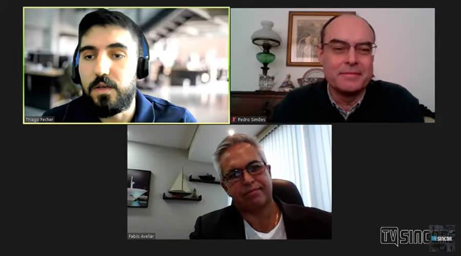 Da esquerda para direita, Thiago Fecher, Sincor-SP; Pedro Sim&otilde;es, Essor Seguros; e F&aacute;bio Avellar, Brancante Seguros | Foto: Divulga&ccedil;&atilde;o