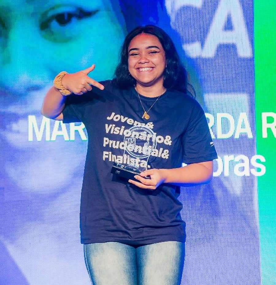 Legenda: Maria Eduarda Rocha foi a campe&atilde; do Pr&ecirc;mio Jovens Vision&aacute;rios 2022 | Divulga&ccedil;&atilde;o