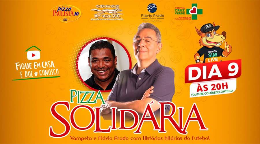 Transmitida via live, 9ª Edição da Pizza Solidária vai arrecadar verba para o Hospital Cruz Verde