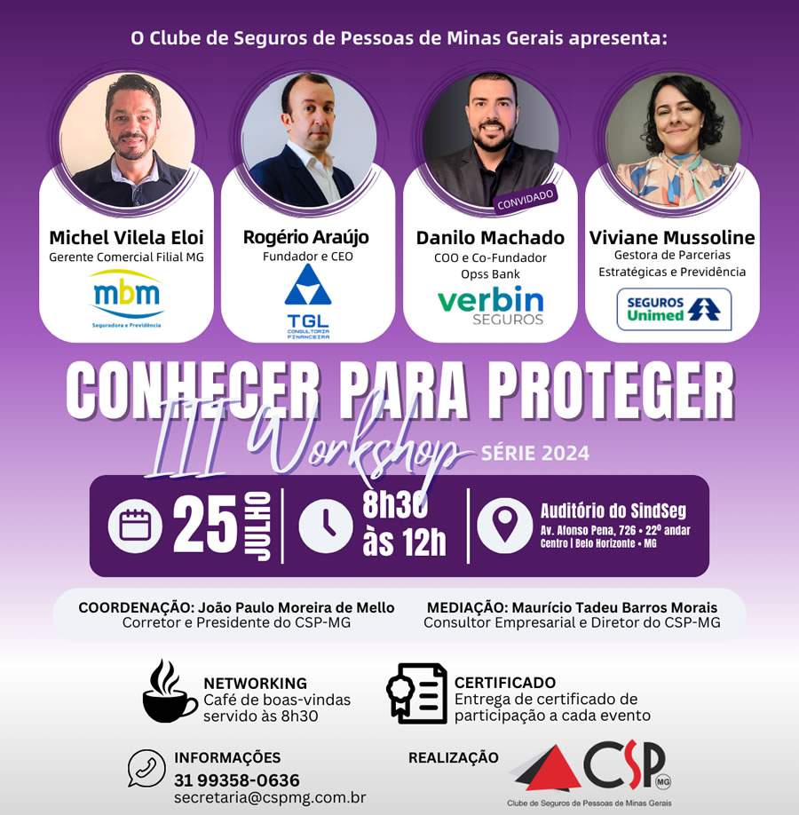 CSP-MG promove mais um evento da s&eacute;rie Conhecer para Proteger