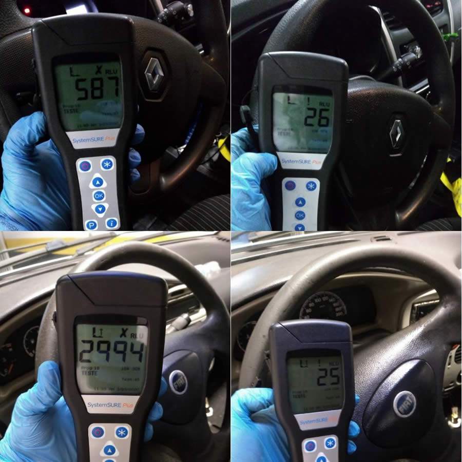 Antes e depois de averiguar se o carro tinha contaminantes - Divulgação