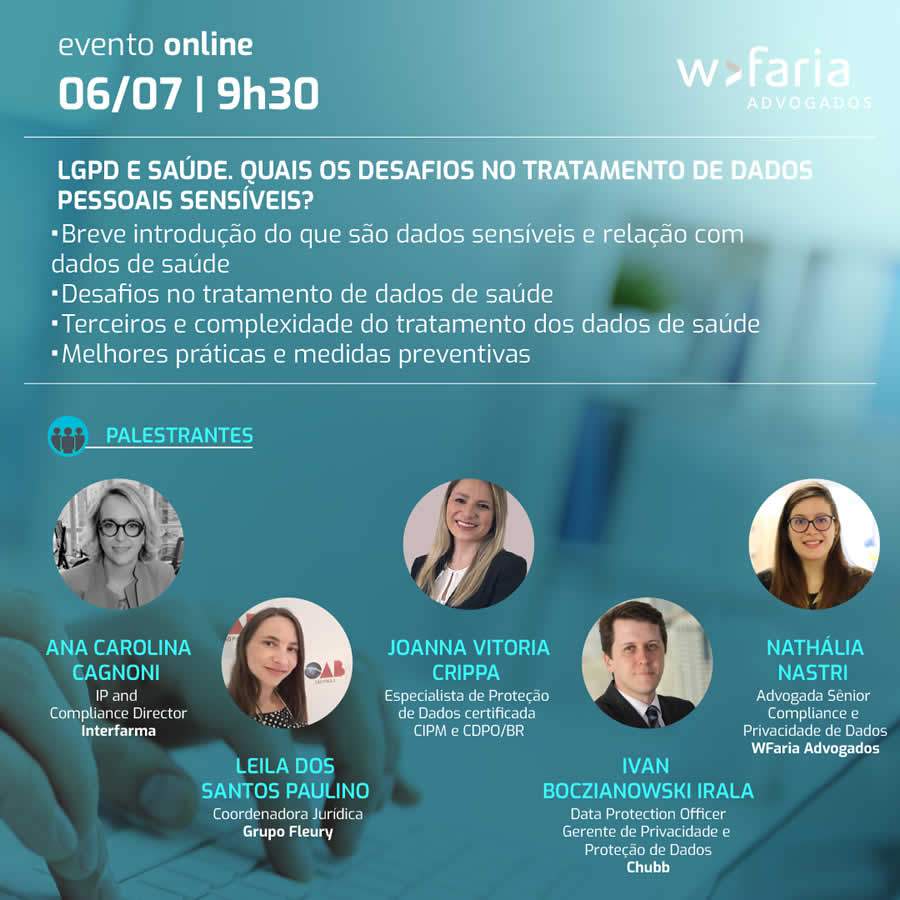 Aplica&ccedil;&atilde;o da LGPD em empresas relacionadas ao ramo da sa&uacute;de ser&atilde;o discutidas na quarta, 6/7, em evento aberto pelo YouTube