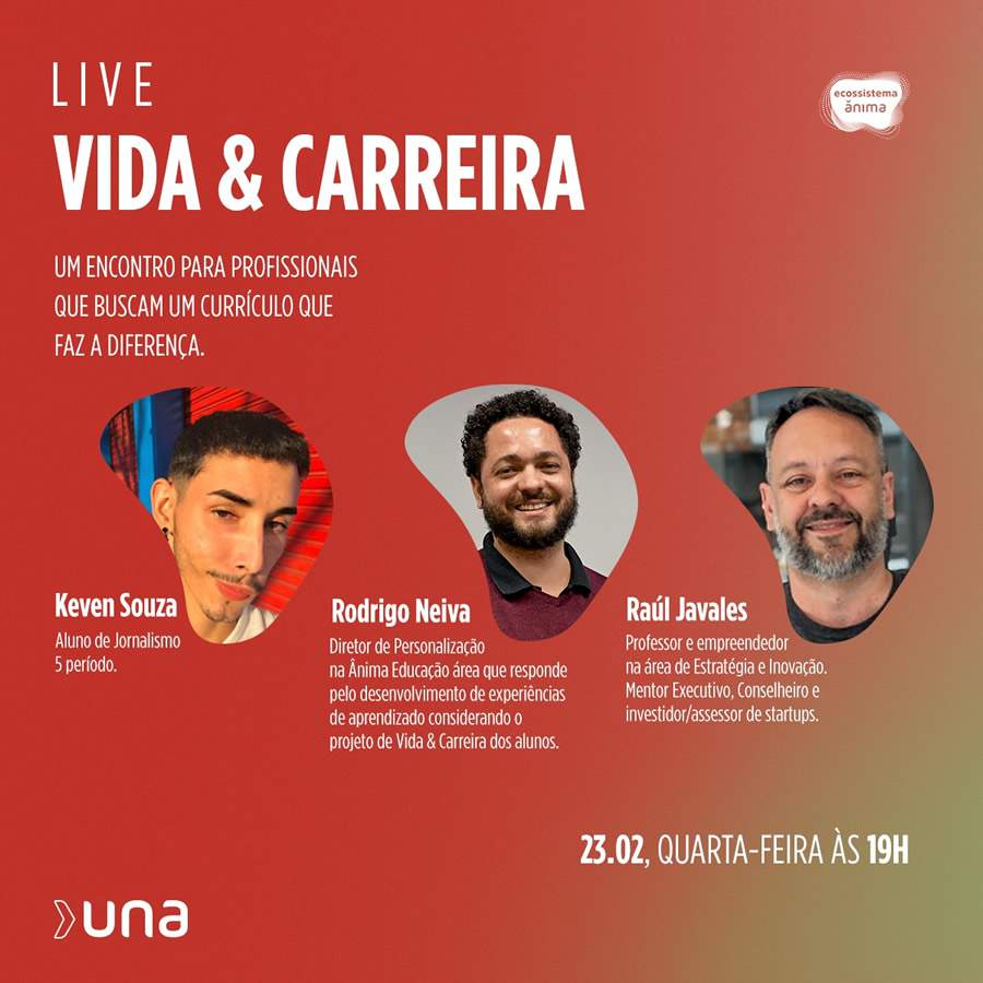 Una far&aacute; live &ldquo;Vida &amp; Carreira&rdquo; sobre o profissional do futuro