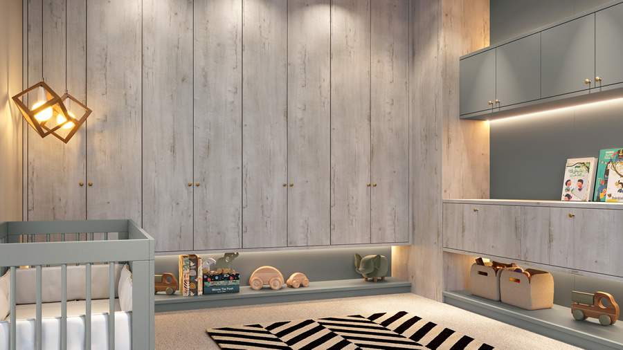 Vitória-régia | Aplicado nos armários e berço | Crédito: Divulgação Placas do Brasil