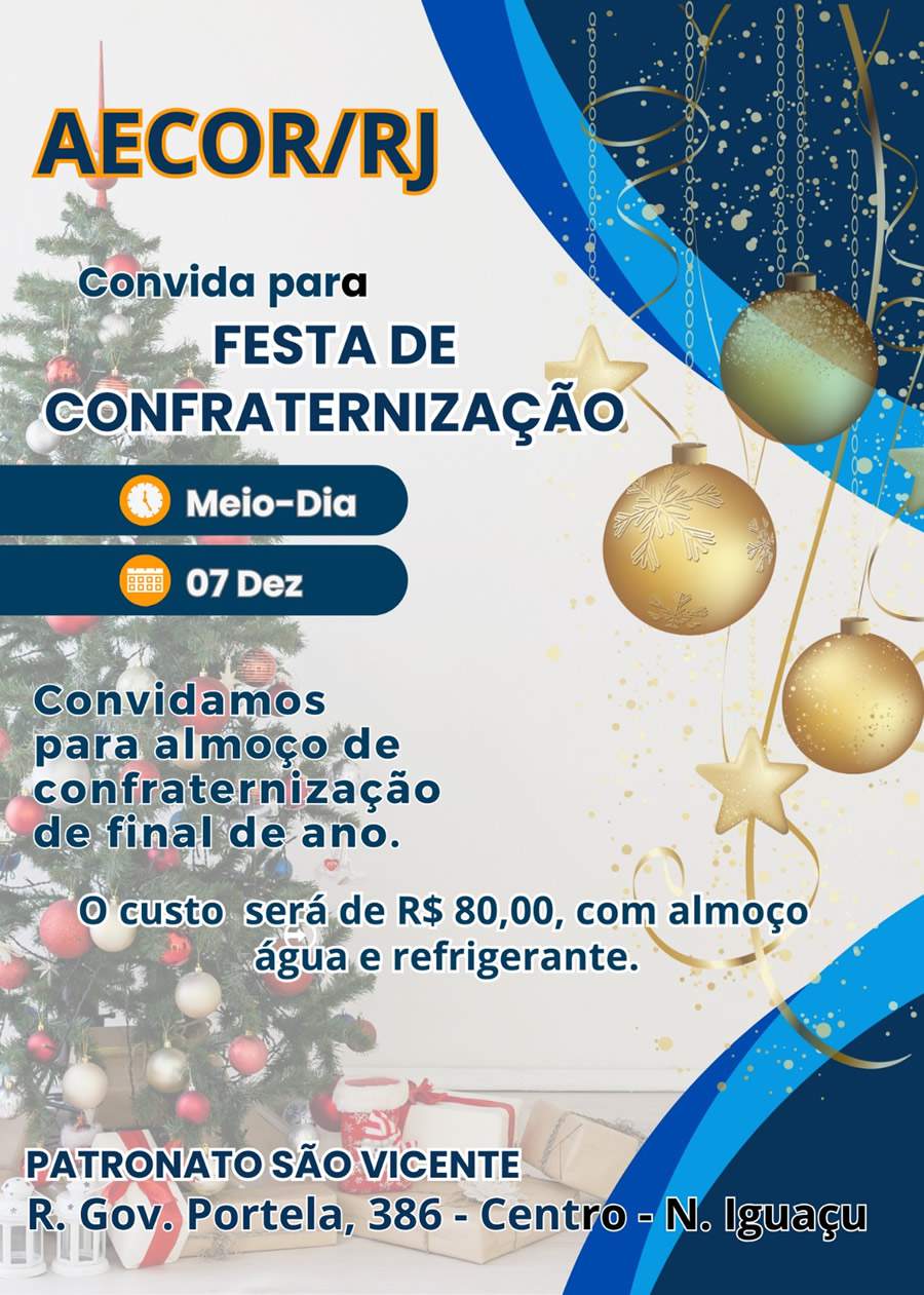 AECOR-RJ convida para almo&ccedil;o de confraterniza&ccedil;&atilde;o