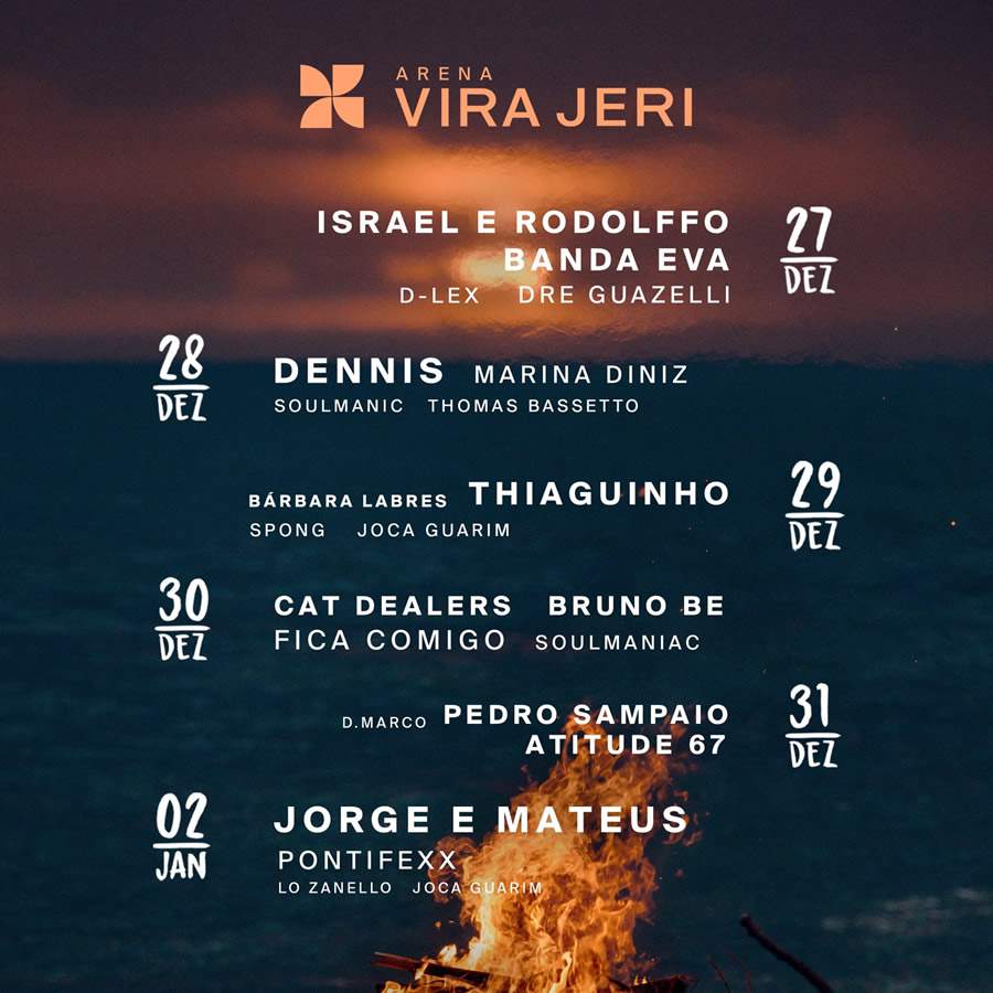 Jorge Mateus, Thiaguinho, Vintage Culture, Pedro Sampaio, Banda Eva, Cat Dealers e Dennis DJ s&atilde;o algumas das atra&ccedil;&otilde;es do novo R&eacute;veillon ViraJeri