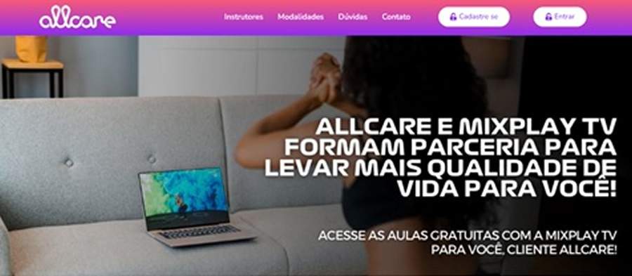 Allcare oferece plataforma exclusiva de atividades f&iacute;sicas gratuitas para clientes