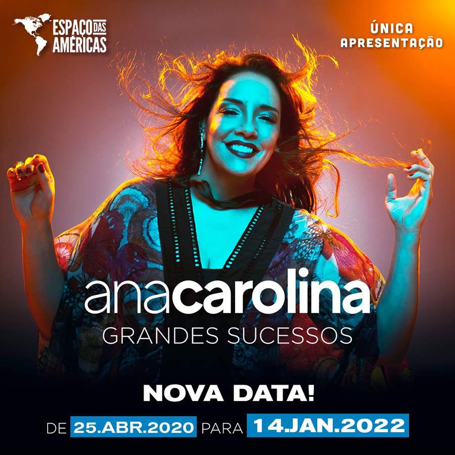 Ana Carolina sobe ao palco do Espa&ccedil;o das Am&eacute;ricas, em S&atilde;o Paulo na sexta-feira, 14 de Janeiro
