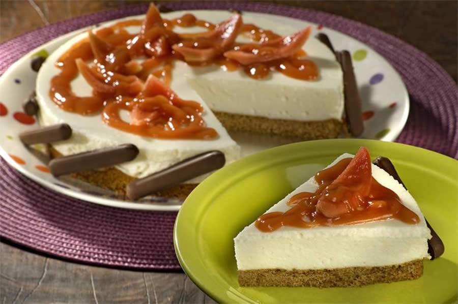 Torta Mousse de Queijo com Molho de Goiaba - Marca Zabet Divulgação