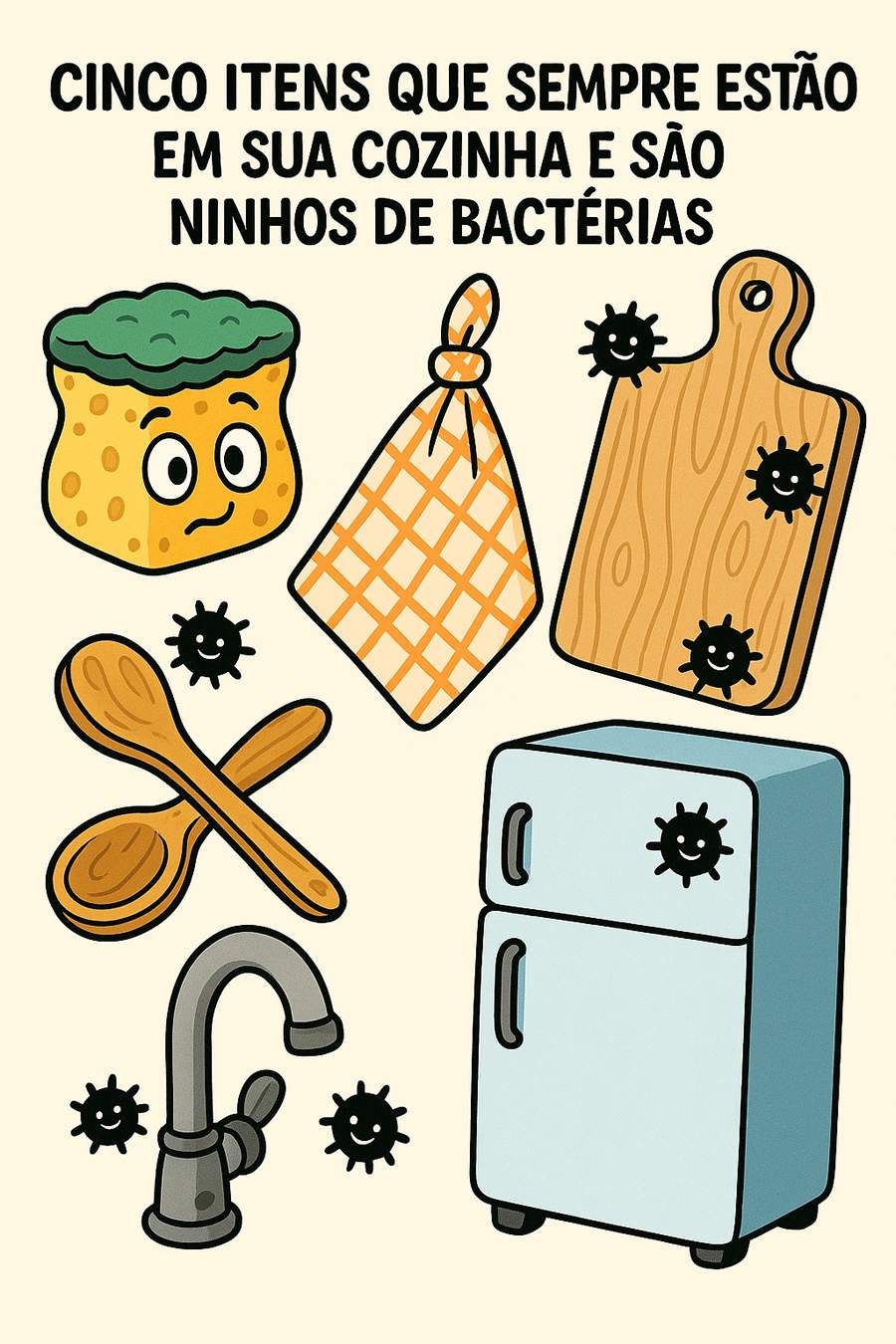 Cinco itens que sempre estão em sua cozinha e são ninhos para bactérias