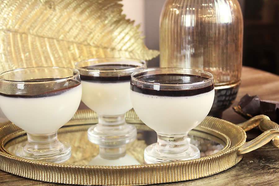 Mousse Fit de Leite Ninho com cobertura de Ganache