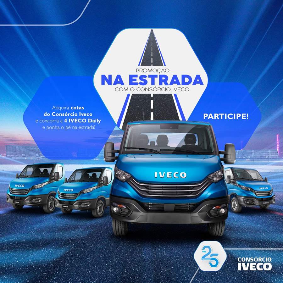 Cons&oacute;rcio Iveco anuncia campanha promocional com sorteio de caminh&otilde;es para clientes em comemora&ccedil;&atilde;o ao seu anivers&aacute;rio de 25 anos