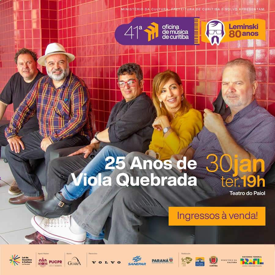 Grupo Viola Quebrada comemora 25 anos com show histórico no Teatro Paiol